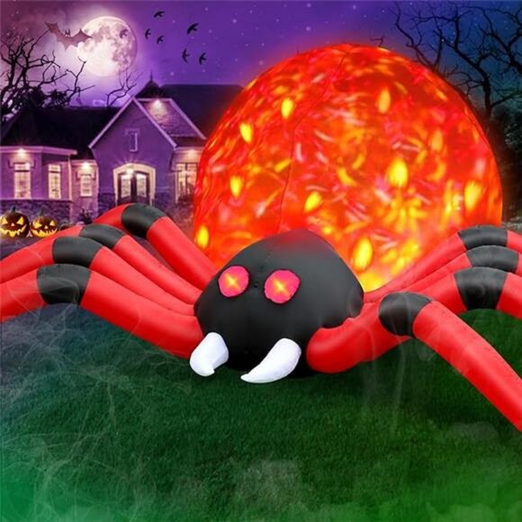 12FT Halloween Inflatable Spider Outdoor Decorations for Yard, Giant Blow Up - Picture 7 of 7
